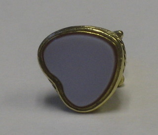 A Victorian gilt metal seal in the form of Safe Hope and Charity