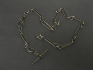 A silver fetter link watch chain 21"