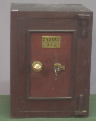 A Chubb Patent Lock iron safe 17" x 17" x 24" complete with key