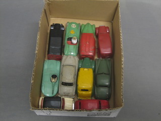 A Dinky model Aston Martin 110, do model post van 34B, do. model Shell Van 407 and 7 other various Dinky toys