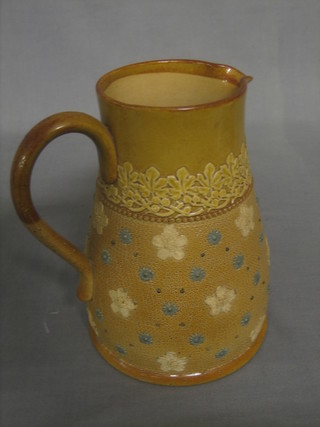 A Doulton Lambeth salt glazed jug, base impressed Doulton Lambeth England 9880 8"