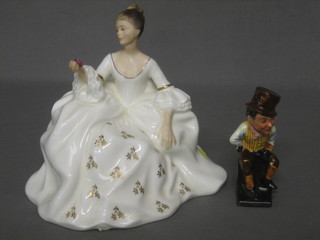 A Royal Doulton figure - My Love (heavily cracked) together with a Pickwick figure - Sam Weller (f)