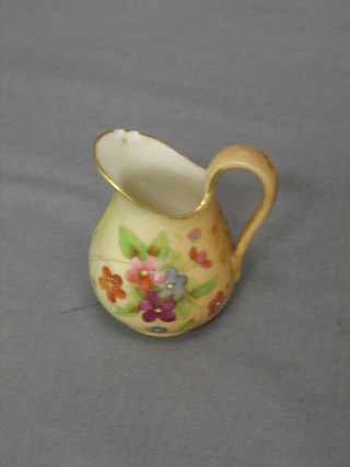 A Victorian miniature Royal Worcester jug with 19 green dot base 2" (chipped)