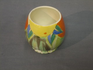 A Clarice Cliff circular vase/pot, the base marked Bizarre by Clarice Cliff 3"