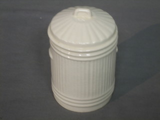 A Carltonware cylindrical trinket box in the form of a dustbin (chip to base)