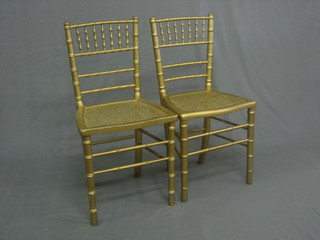 A pair of gilt painted rout chairs