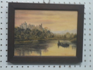 E Marchant, oil on board "Study of Arundel Castle" 6" x 8 1/2"