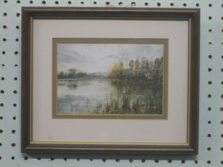 B Whiteford, impressionist watercolour "Burton Mill Pond Sussex" 4" x 6"