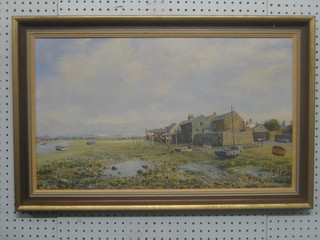 R G MacDonald, oil on board "Low Tide Ravenglass" 14" x 24"