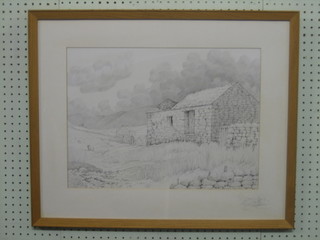 After Wendy S Rapley, monochrome print "In The Malerstang Valley" 14" x 19"