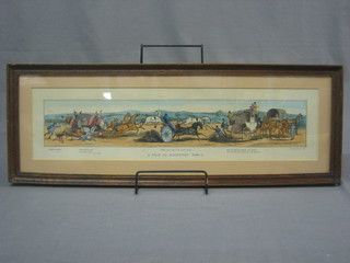 John Dean Paul, a set of 4 18th/19th Century coaching prints "A Trip to Brighton" etc Plates 1-4, 3 1/2" x 21"