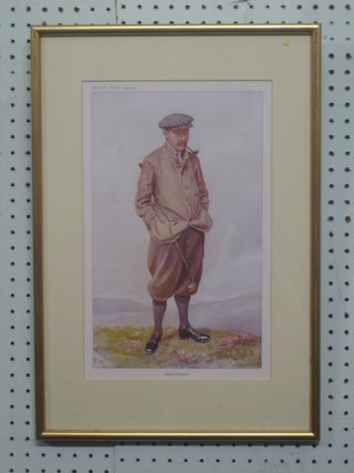 4 various Vanity Fair sporting prints "Robert Maxwell, James Braid, Mr Horrace H Hutchinson Golfer and Hard Hitter Boxer" 12" x 7"