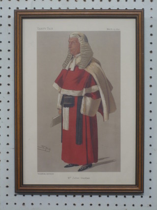 5 various Vanity Fair legal prints "Mr Justice Grantham, The Recorder, One of the Family, Steady Going and Corner Grain" 12" x 8"