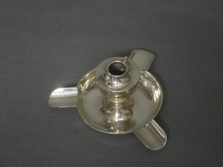 A silver plated table lighter incorporating an ashtray (marks rubbed)