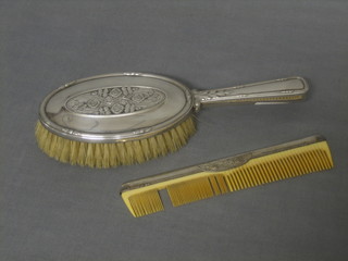 A WMF embossed hair brush and comb