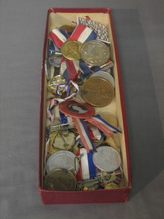 A collection of various Elizabeth II unofficial Coronation medals etc