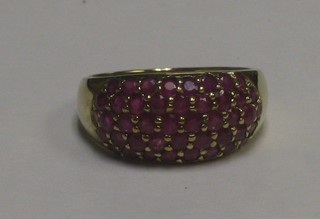 A lady's gold dress ring set rubies