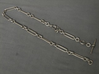A silver fetter link watch chain 21"