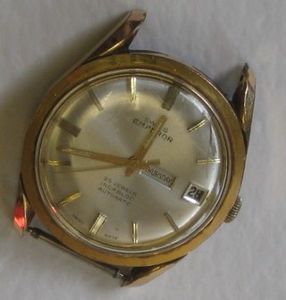 An Emperor automatic wristwatch contained in a gold plated case
