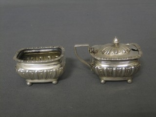 A Victorian silver mustard pot and matching salt, Chester 1898