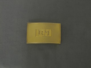 A 14ct gold belt buckle converted for use as a brooch/badge