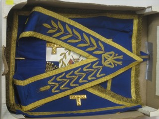 A quantity of Grand Lodge regalia - full dress apron and collar for Grand Standard Bearer undress apron and collar for  Deacon