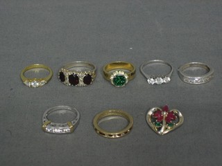 7 various dress rings 