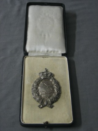 A Bavarian  Pilot's silver badge with screw back, cased
