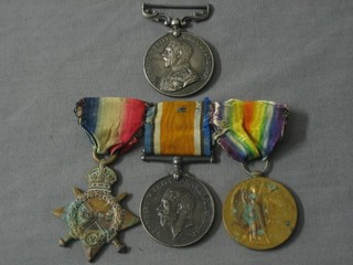 A group of 4 medals to 49055 Gunner later Corporal C G Street 21YTM Battery Royal Garrison Artillery, comprising George V Distinguished Conduct Medal, 1914-15 Star, British War medal and Victory medal