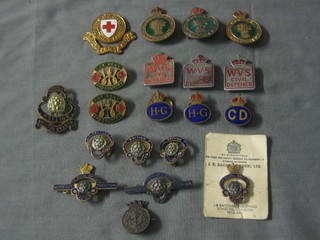 3 WVS Civil Defence badges, 2 Home Guard enamelled badges, Civil Defence do., 3 Women's Land Army badges etc