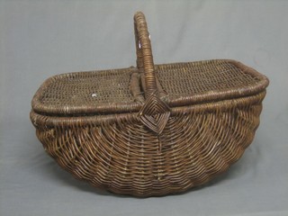 A basket work picnic hamper