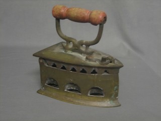 An old brass box iron