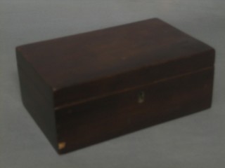 A 19th Century rectangular mahogany box with hinged lid 7"