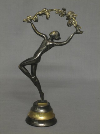 An Art Deco style bronze figure of a standing lady 12" 