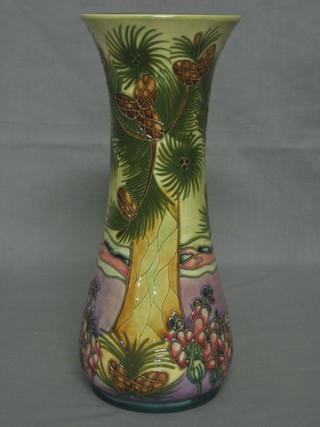 A Moorcroft Australian/South African design waisted vase decorated trees, the base impressed Moorcroft Made in England with flat iron mark, marked Beverly Wilkes for Moorcroft 17th 10 98 12" 