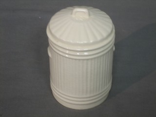 A Carltonware cylindrical trinket box in the form of a dustbin (chip to base)