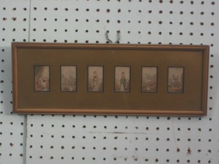 6 Baxter style prints "Classical Scenes" 2" x 1" contained in 1 frame