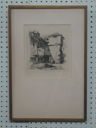 An etching "Country House" 7" x 6 1/2"
