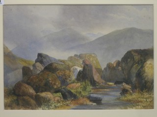 J Lake, watercolour "Top of Snake Pass" 10" x 14" unframed