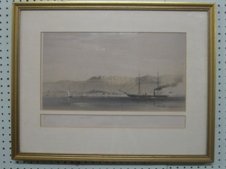 After O W Brierley, coloured print "HMS Cyclops" 8 1/2" x 15"