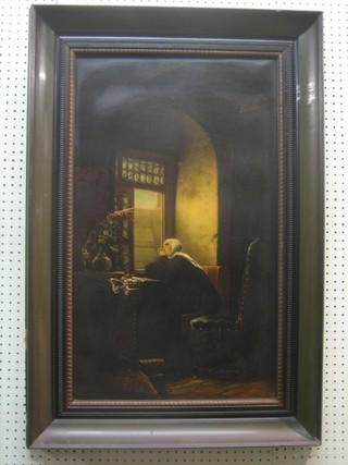 A 19th Century oil on canvas "Praying Nun" 30" x 18"