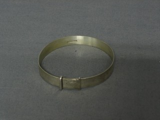 A plain silver bracelet