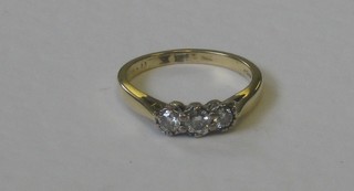 A gold dress ring set diamonds
