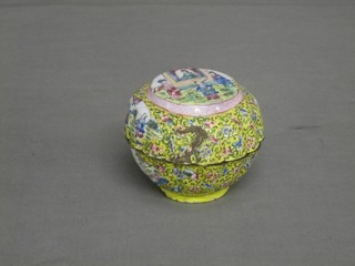 An 18th/19th Century Eastern cloisonne vase with jar and cover 3" (some chips)