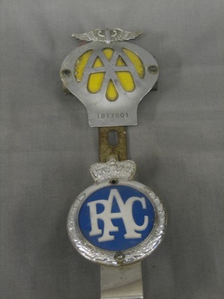 An RAC badge and an AA Beehive badge