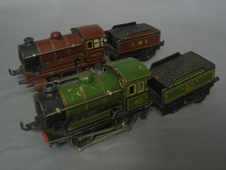2 German clockwork tank engine's and tenders (1f) marked Intrag Trademark Made in Germany