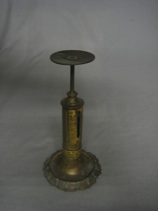 A pair of brass candle stick patent postage scales by R W Winfield of Birmingham dated January 13th 1840 6 1/2" 