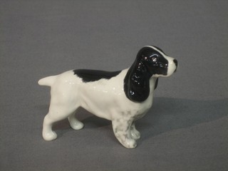A Beswick figure of a black and white Spaniel 3"