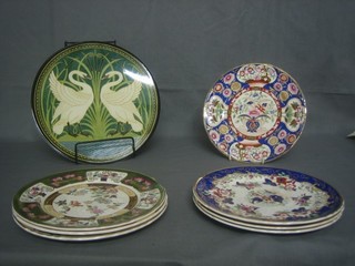 7 various limited edition Masons Ironstone plates together with certificates and a Masons "Art Nouveau" circular charge decorated swans by Walter Crane 