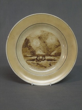 A Grimwades Bairnsfather plate, the reverse marked by the Girls of Staffordshire during the Winter of 1917, 8" (some crazing)